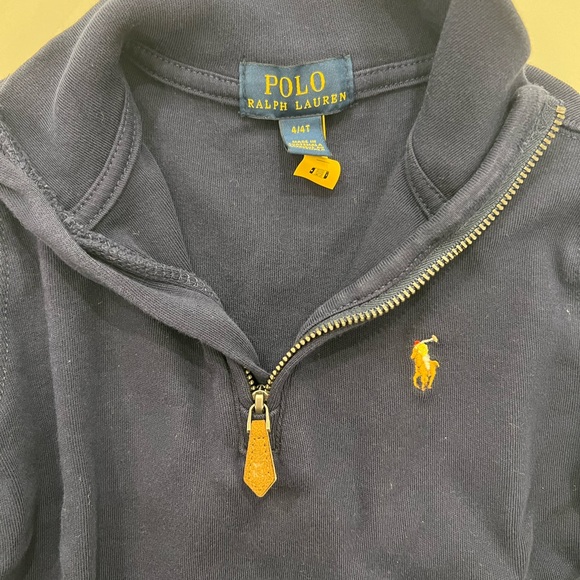 Boys Polo Ralph Lauren navy blue quarter zip. Size 4T - Picture 3 of 3